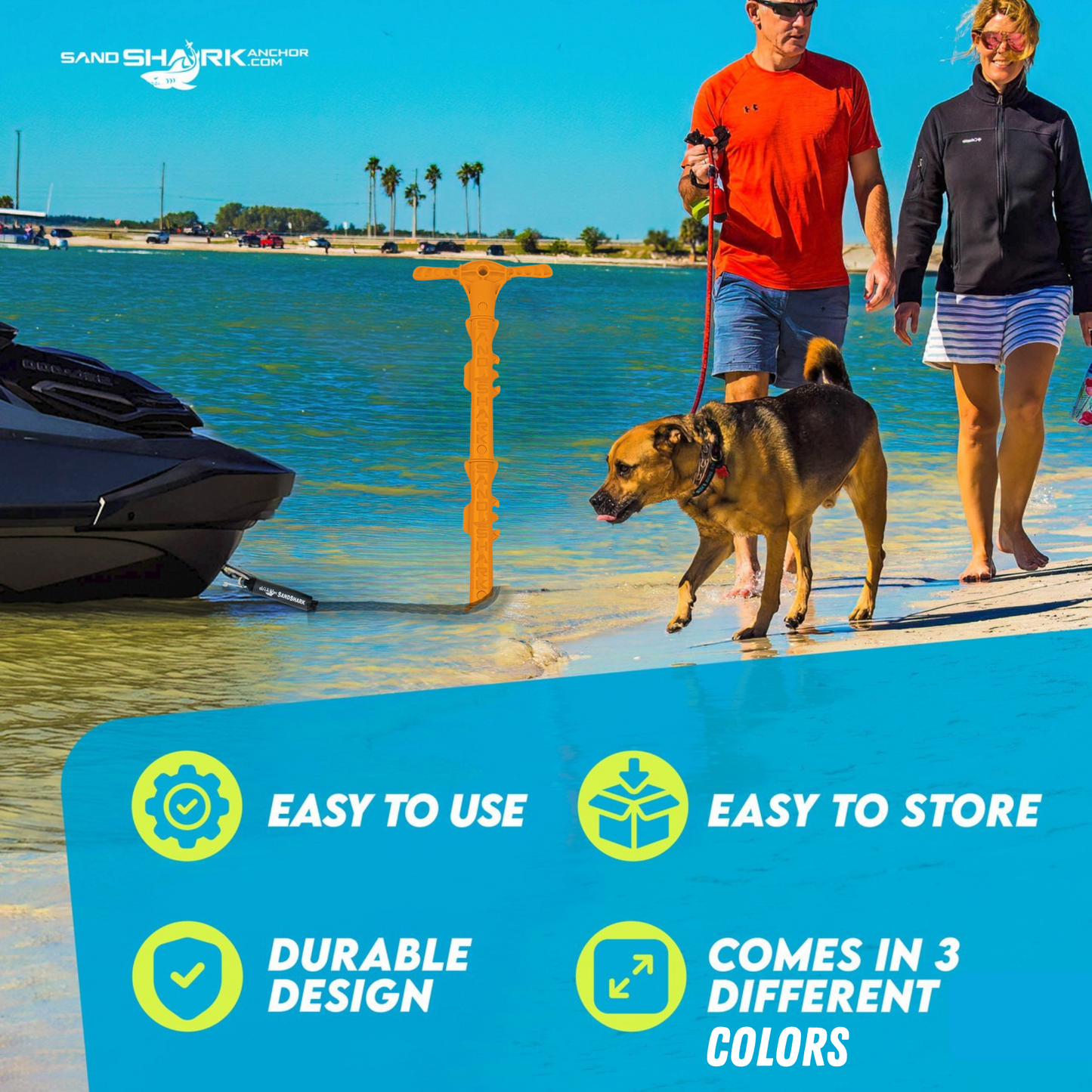 Sport Anchor - Shallow Water Anchor Pole for Boats and PWC. Easy Storage, High-Strength ABS (4' tall)