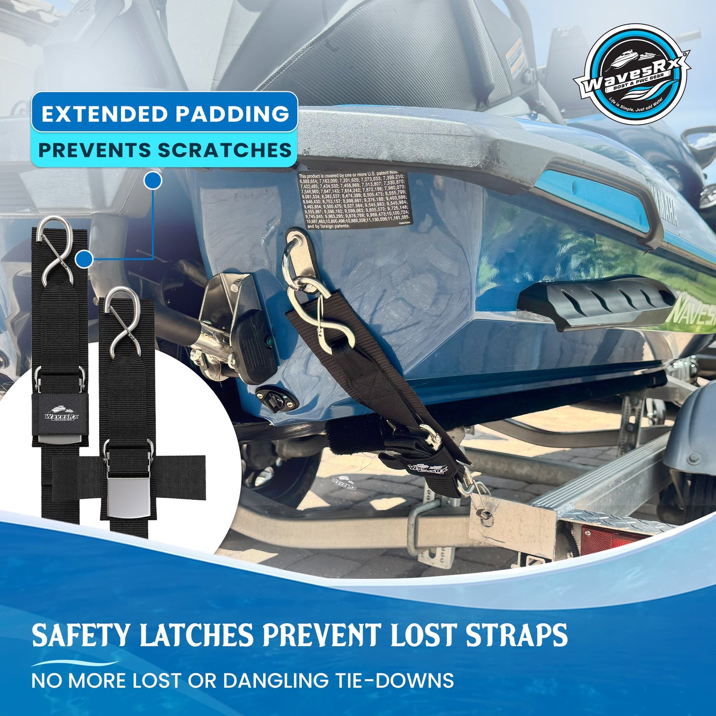 24" PWC TRANSOM STRAPS SS