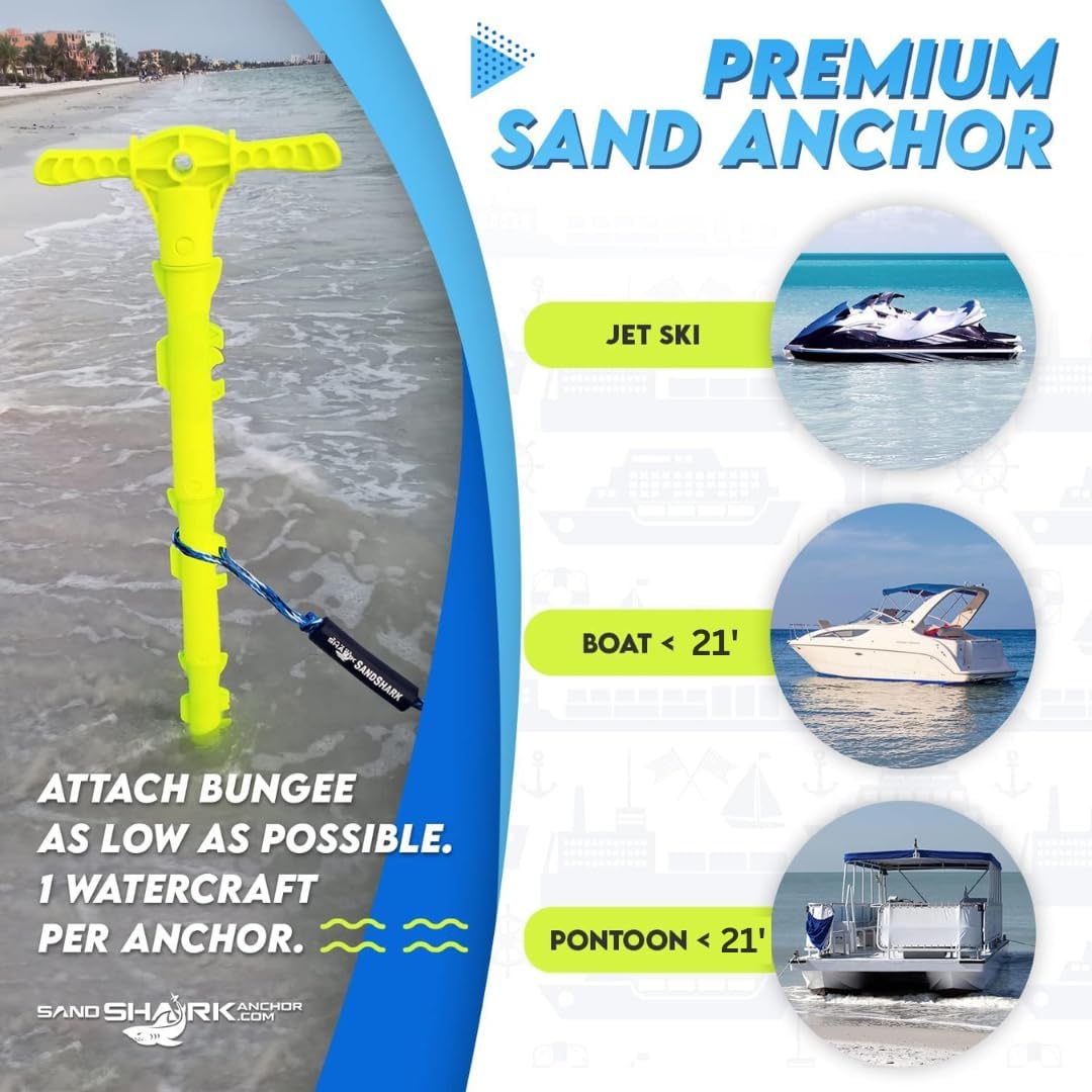 Sport Anchor - Shallow Water Anchor Pole for Boats and PWC. Easy Storage, High-Strength ABS (4' tall)