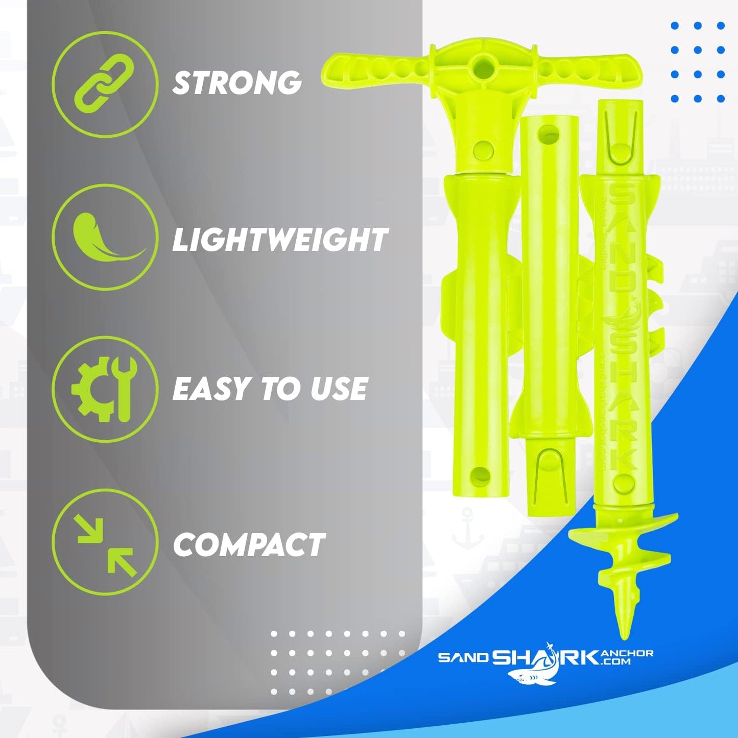 Sport Anchor - Shallow Water Anchor Pole for Boats and PWC. Easy Storage, High-Strength ABS (4' tall)