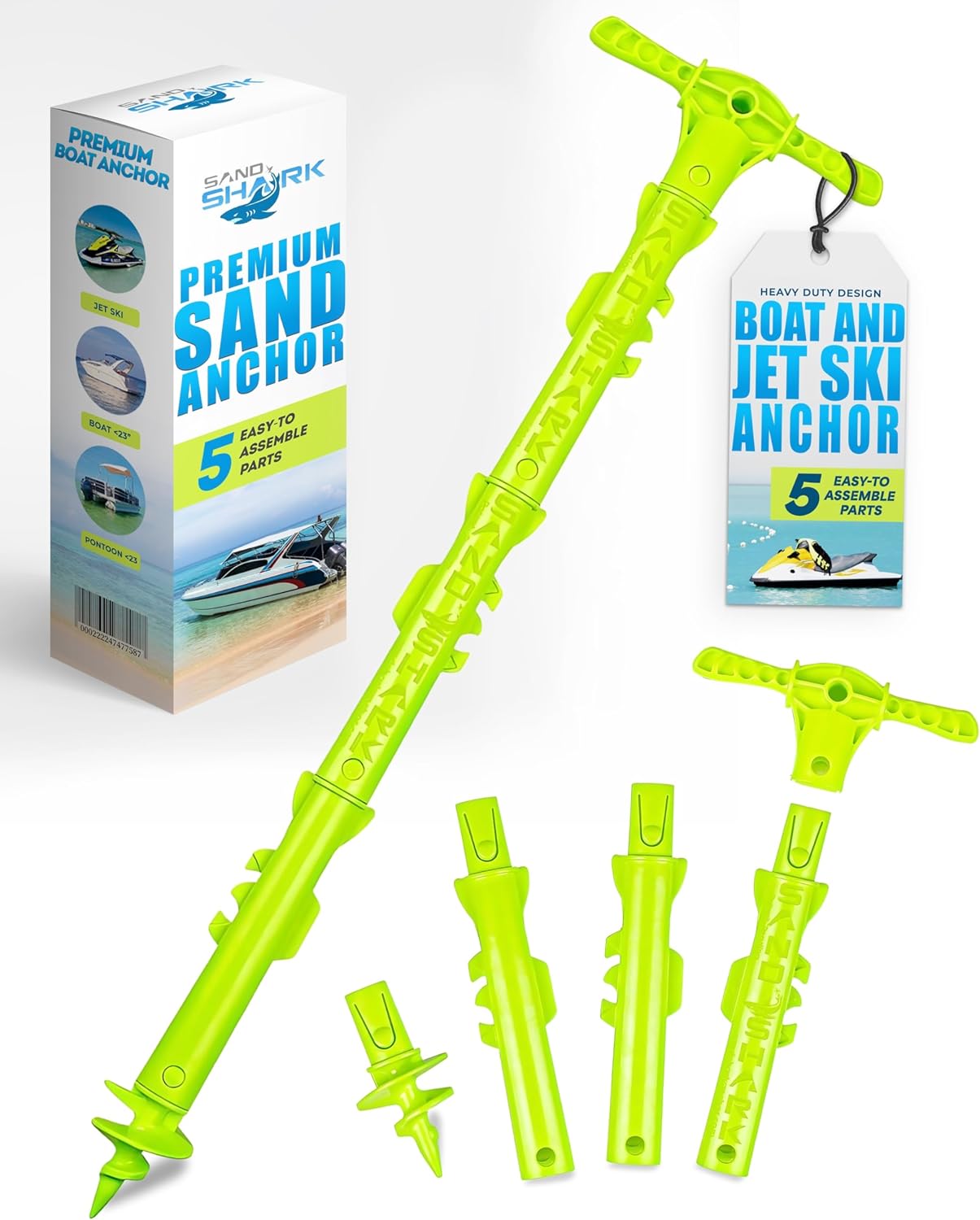 Sport Anchor - Shallow Water Anchor Pole for Boats and PWC. Easy Storage, High-Strength ABS (4' tall)