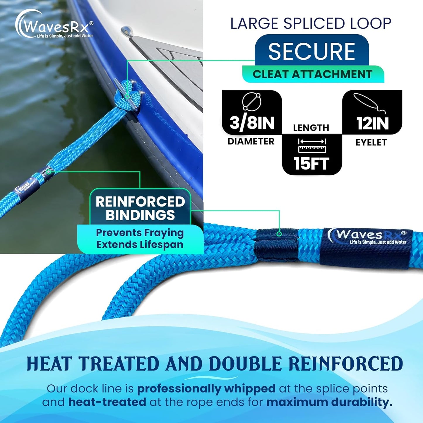 3/8” X 15’ DOCK LINES