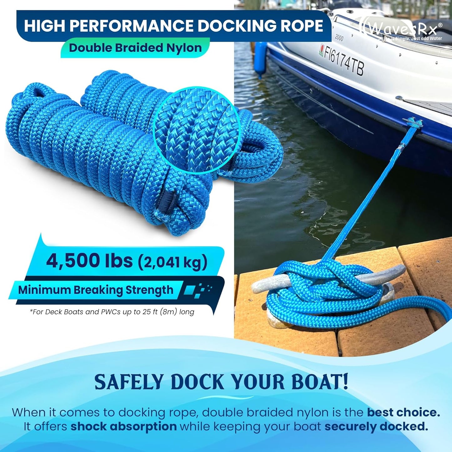 3/8” X 15’ DOCK LINES