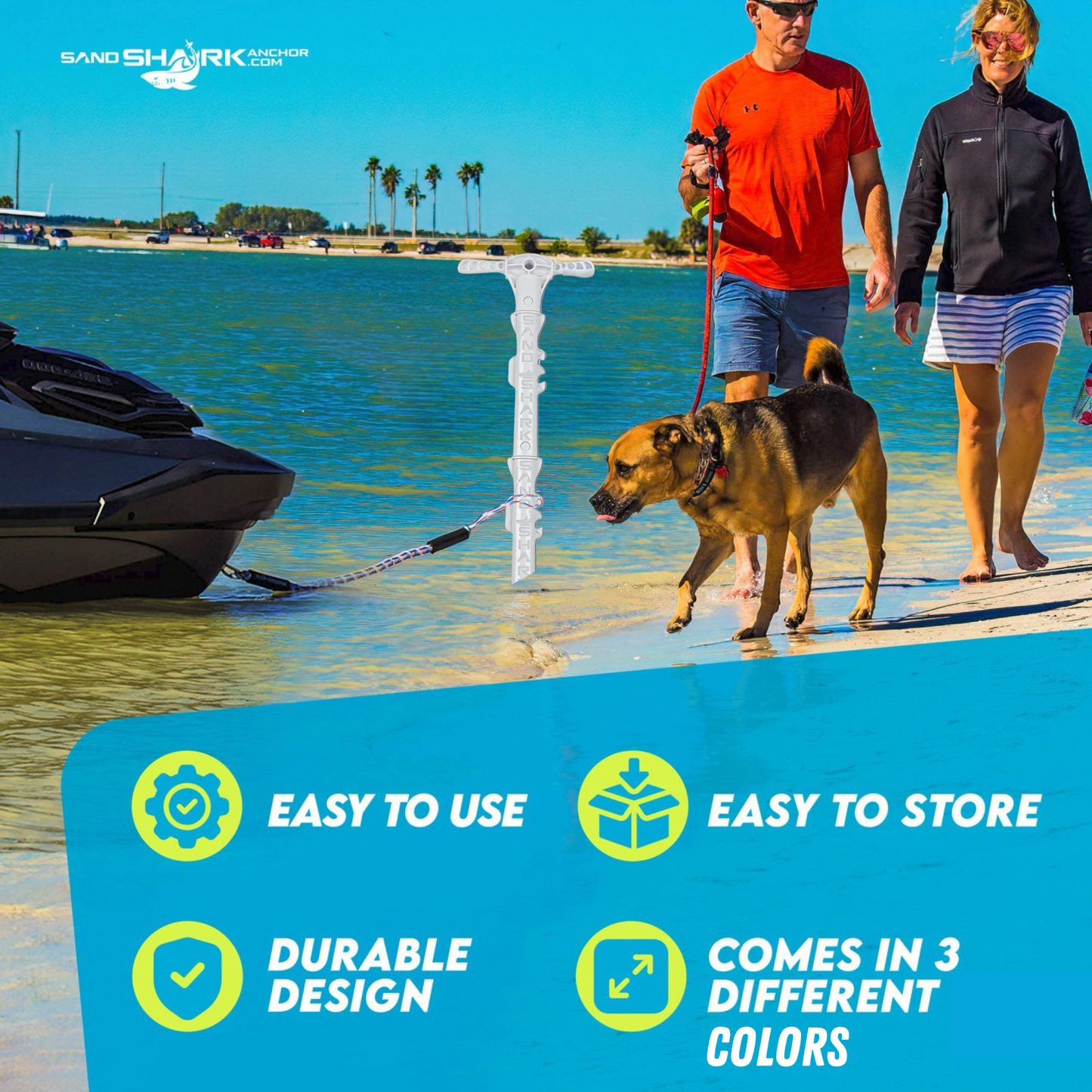 Sport Anchor - Shallow Water Anchor Pole for Boats and PWC. Easy Storage, High-Strength ABS (4' tall)