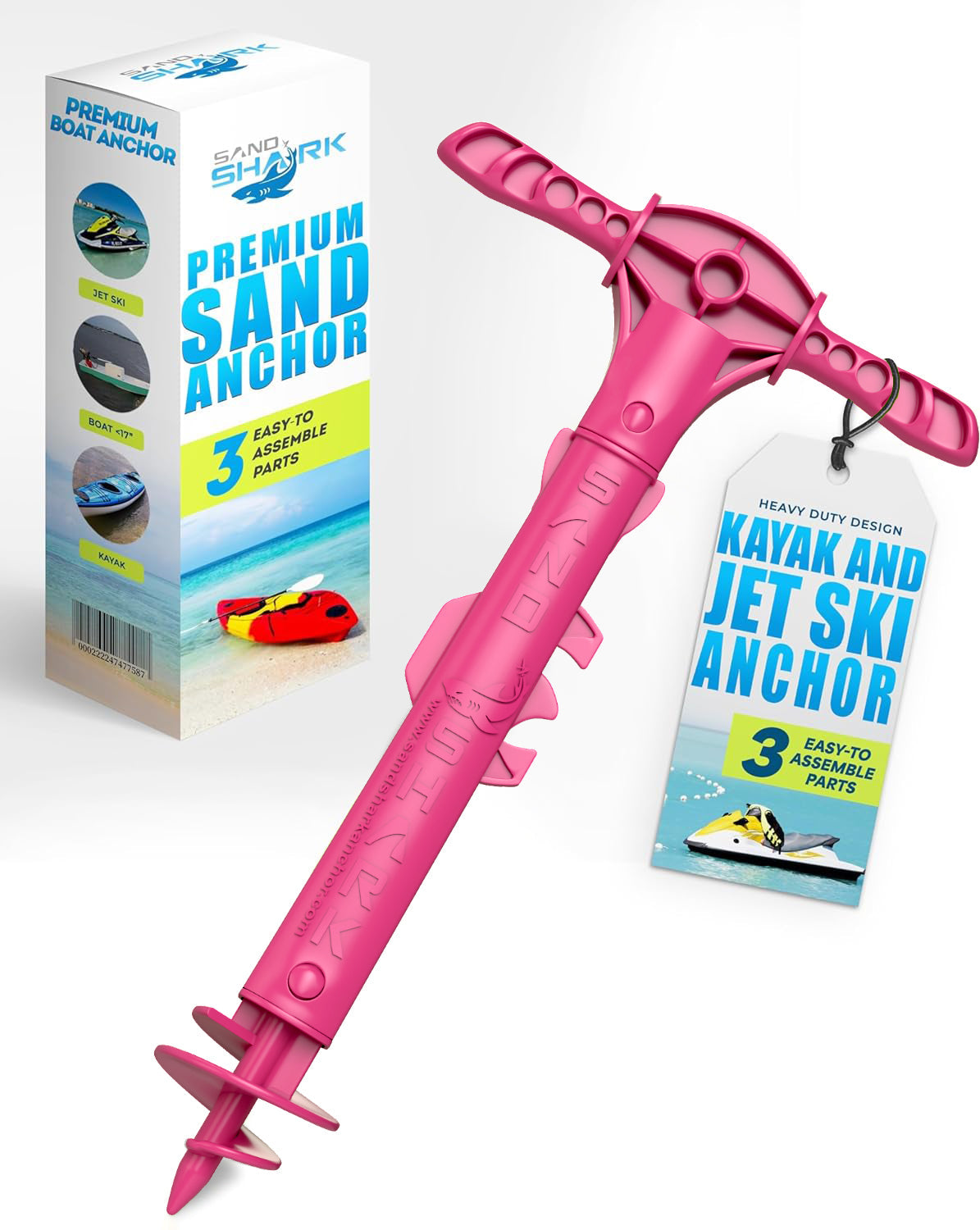 Sport Anchor - Shallow Water Anchor Pole for Boats and PWC. Easy Storage, High-Strength ABS (4' tall)