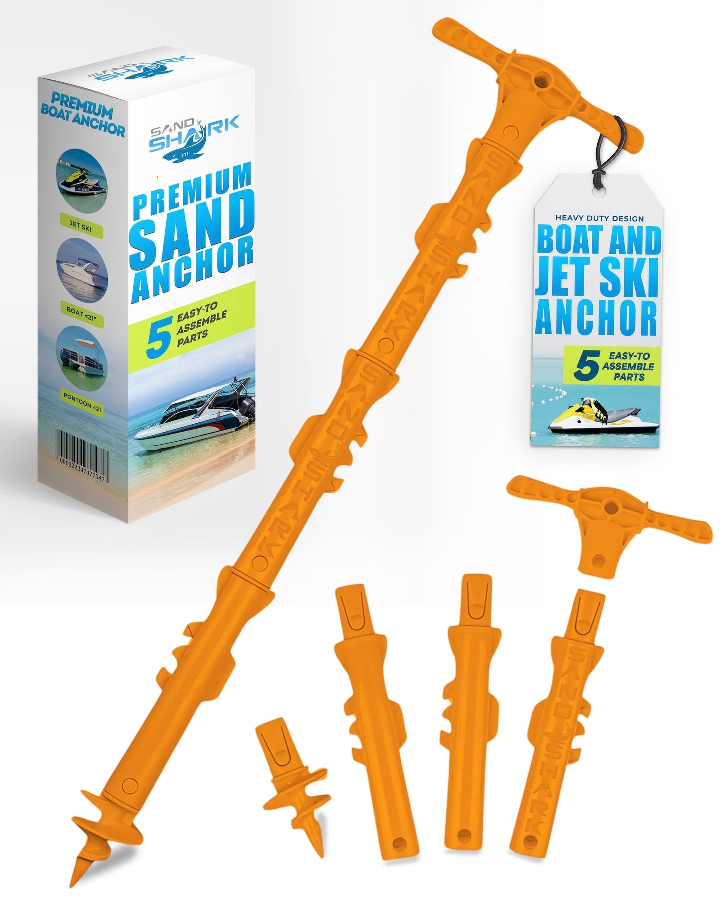 Sport Anchor - Shallow Water Anchor Pole for Boats and PWC. Easy Storage, High-Strength ABS (4' tall)