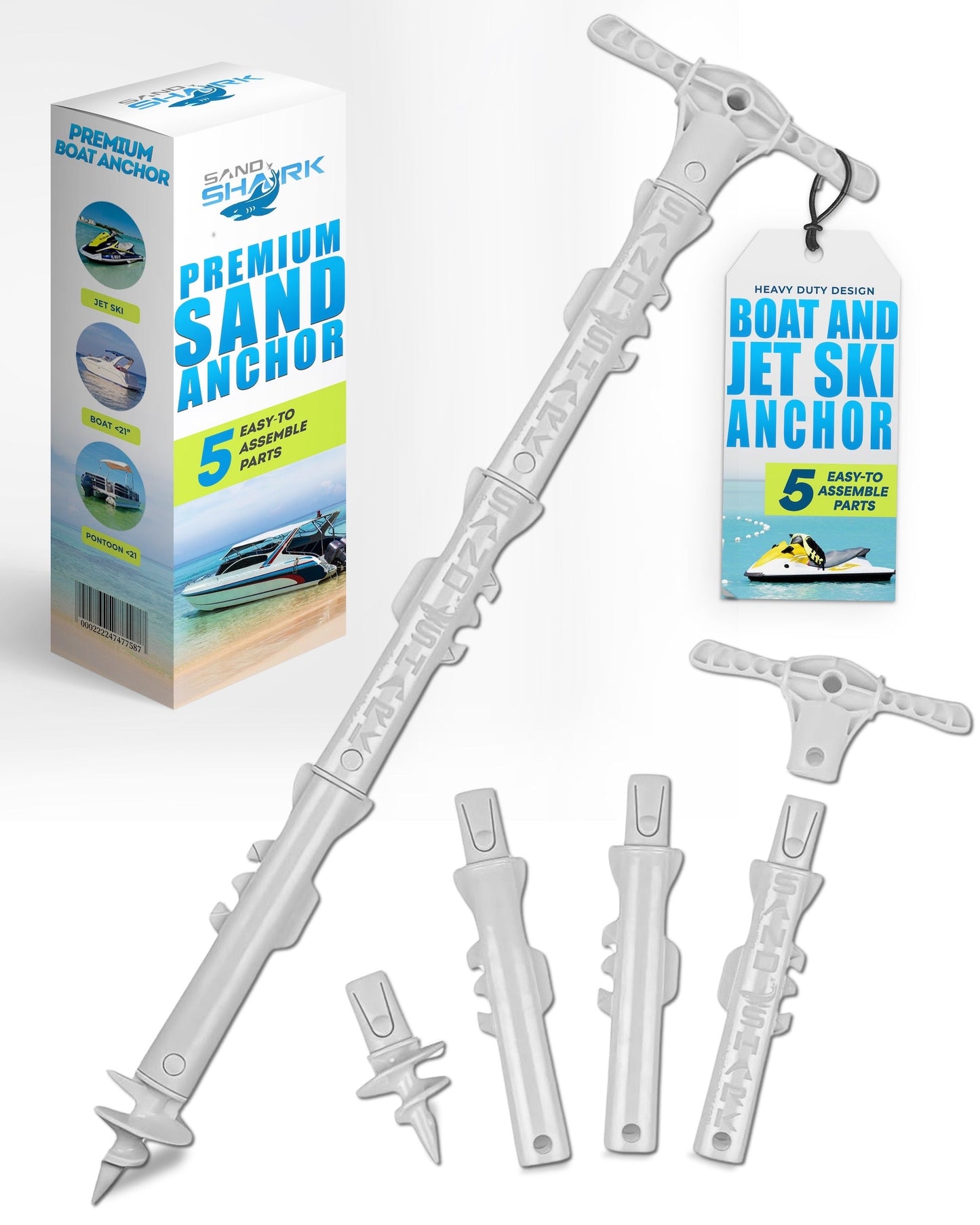 Sport Anchor - Shallow Water Anchor Pole for Boats and PWC. Easy Storage, High-Strength ABS (4' tall)