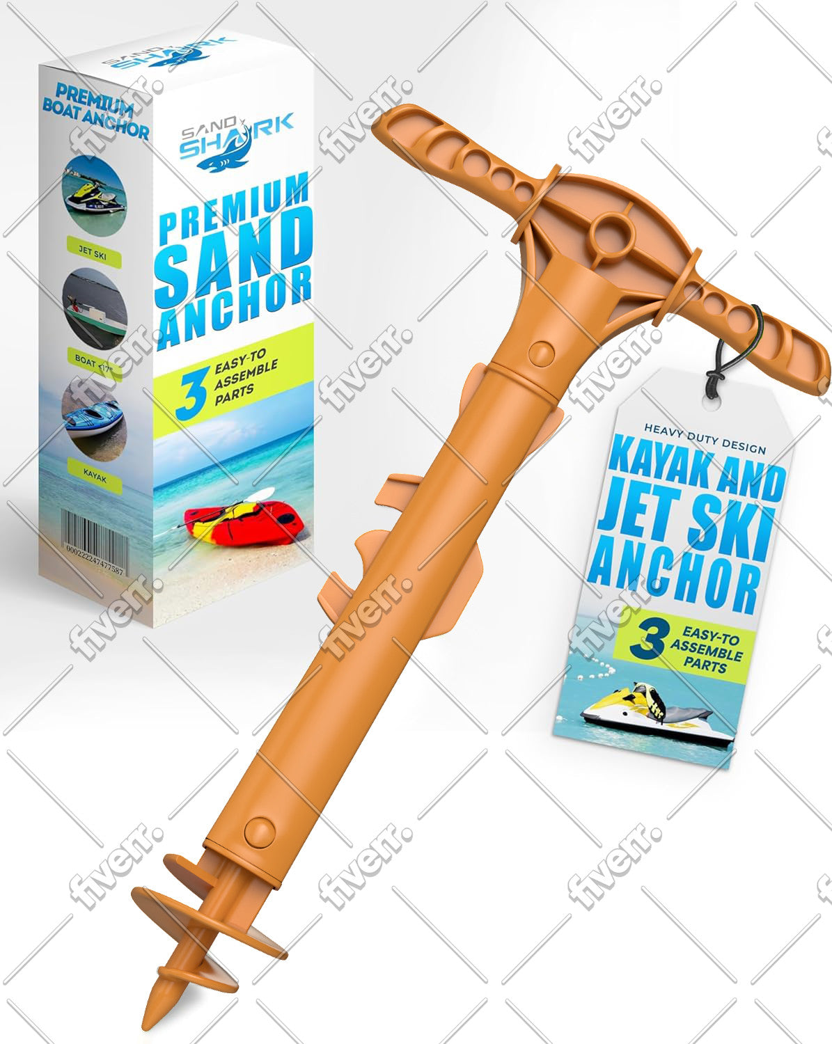 Sport Anchor - Shallow Water Anchor Pole for Boats and PWC. Easy Storage, High-Strength ABS (4' tall)