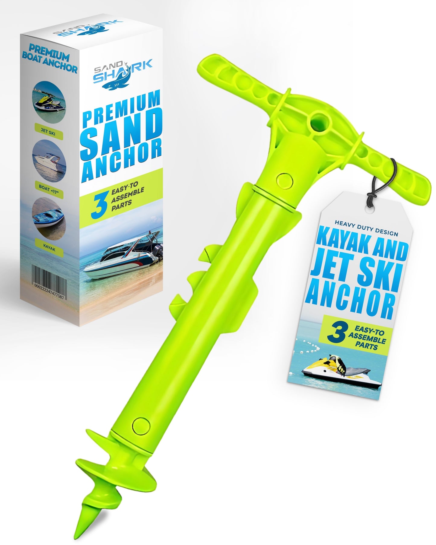 Sport Anchor - Shallow Water Anchor Pole for Boats and PWC. Easy Storage, High-Strength ABS (4' tall)