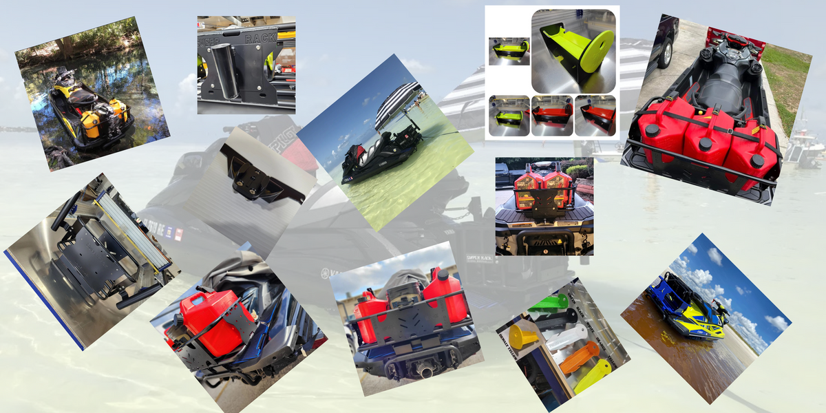 Super Rack products mounted on personal watercraft