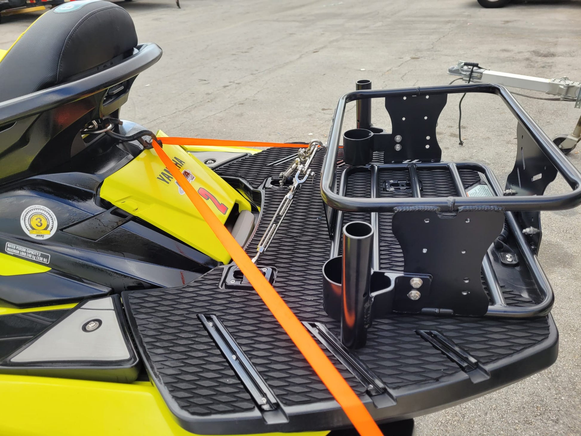 fishing rod holder for jet ski TECH Jet Tech Powder coated black for a good looking Vx Cruiser Yamaha Waverunner Rod
